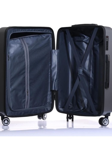 Orta Boy %100 Polikarbon Valiz Gri 1802 Gri