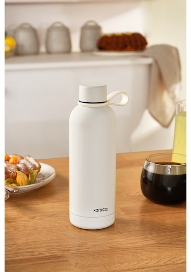 Karaca Aly Soft Touch Çelik Sızdırmaz Termos 500 Ml Taş Ekru