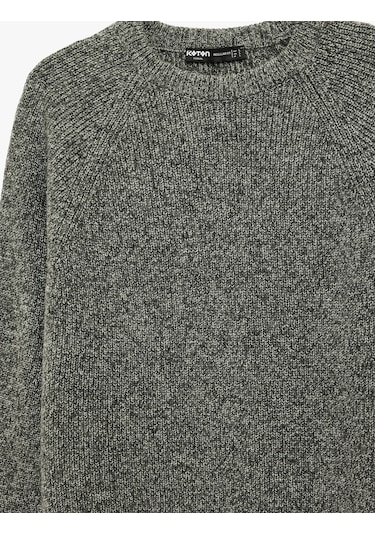 Koton Regular Fit Uzun Kollu Bisiklet Yaka Triko Kazak Antrasit 6wam70077ht Antrasit