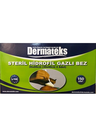 Dermateks Steril Gazlı Bez 30 x 80 CM 150 Adet