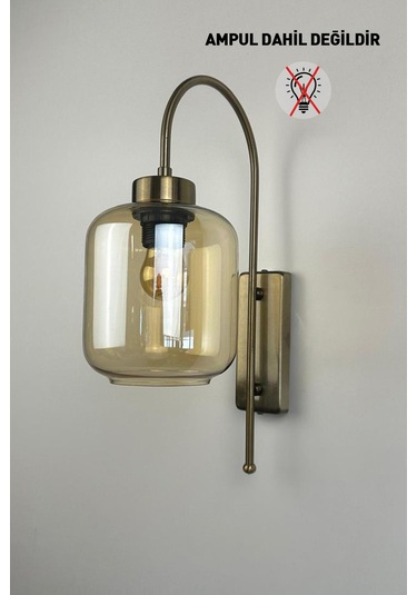 Serra Bal Rengi Cam Aplik Duvar Lambası Modern Otel Cafe Vintage Salon Yatak Odası Merdiven Retro Bal