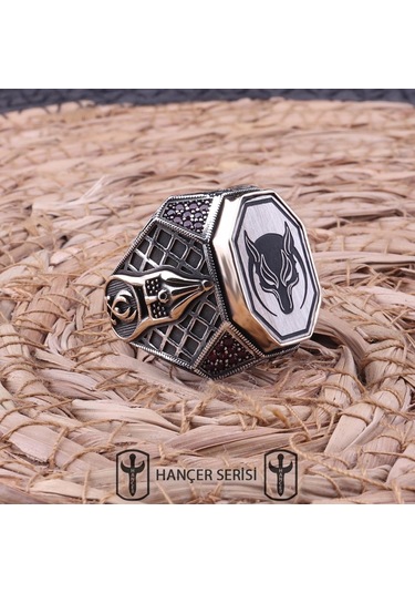 İpek Silver 925 Ayar Gümüş Göktürkler'in Devlet Arması Desenli Yüzük Apy126
