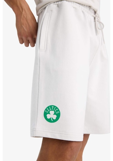 Defacto Defactofit Nba Boston Celtics Standart Fit Kısa Paça Şort E4861ax25augr519 Gri