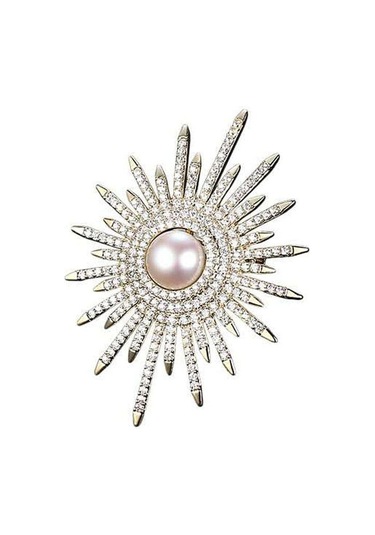 Altın Mizaç Ayçiçeği Broş Kadın Korsaj Giyim Aksesuarları Bayanlar Düğün Parti Takı Altın