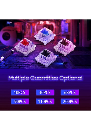 Maiyame Outmu Mekanik Klavye Anahtarı - 90 Adet Kahverengi Switch, Değiştirilebilir Ve Dayanıklı Optik