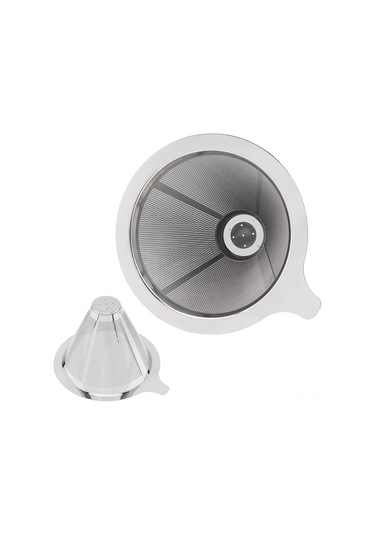 Kosona 304 Paslanmaz Çelik Kahve Filtresi, Kağıt Olmadan Tekrarlı Kullanım, 2-4 Bardak Kapasitesi, Isıya Dayanıklı, Kolay Temizlenir Kırmızı Sarı