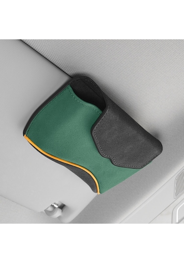 Araba Güneş Vizörü Çok Fonksiyonlu Gözlükler Kılıf Kartı Depolama Braketi Mocha Brown 1 Adet