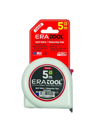 Şerit Metre 5 25mm - Beyaz Era12509 Yusuf Eratool