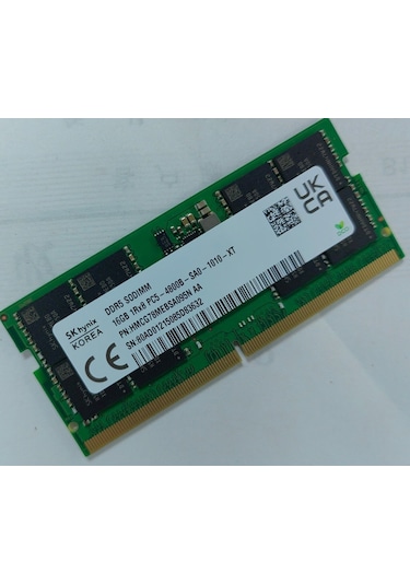 SK Hynix HMCG78MEBSA095N 262P PC5-38400 CL40 16 GB DDR5 4800 MHz 1RX8 1.1V Notebook Bellek Ram