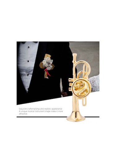 Padalink Müzik Enstrümanı Şekilli Gümüş Kaplama Broş: Unik Trombon/kornet Modeli, Hediye Kutulu Özel Hediyelik Aksesuar Çok Renkli