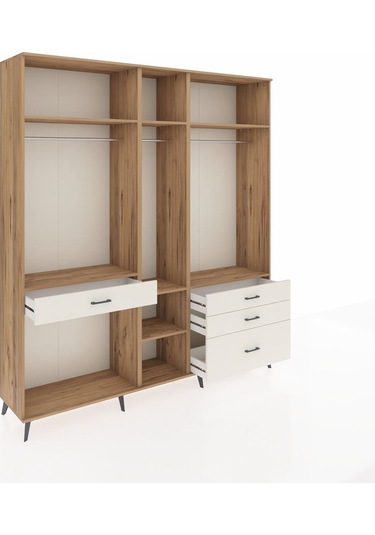 Hyperion Dolap 7 Raflı 4 Çekmeceli 3 Askılı 220x44x243 Çam-çam/aytaşı Atlas Çam/aytası