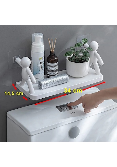 Büyük Boy Yapıskanlı Çöp Adam Şeklinde Organizer Duvar Raf Banyo