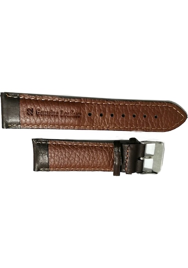 Hakiki Bombeli Kahverengi Dana Deri Saat Kordonu 22 Mm Kahverengi
