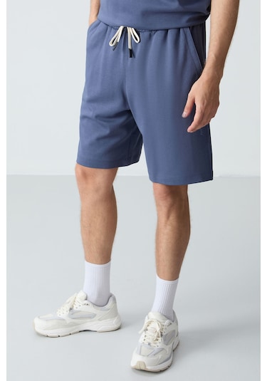 Petrol Pamuklu Kalın Yumuşak Dokulu Oversize Fit Basic Erkek Şort Takım - 85257 Petrol Pamuklu Kalın Yumuşak Dokulu Oversize Fit Basic Erkek Şort Takım - 85257