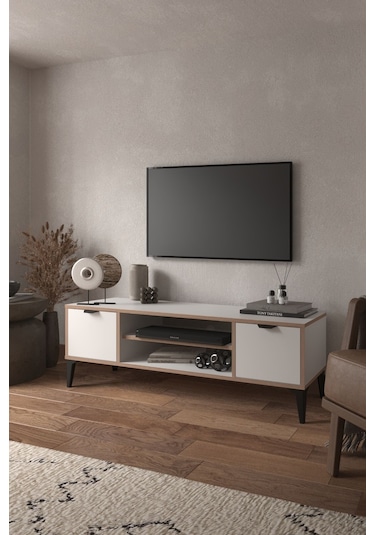 Sarmobi Arden 2 Kapaklı Tv Ünitesi Beyaz