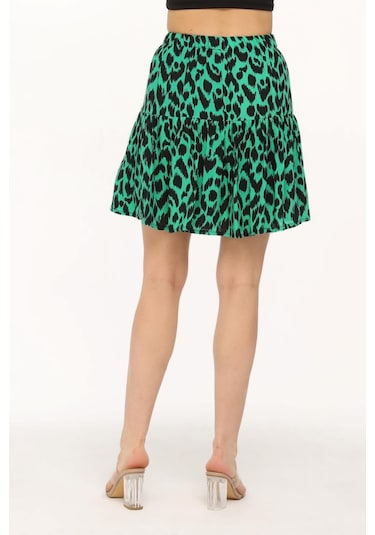Nurören Viskon Kumaş Şort Etek Yeşil