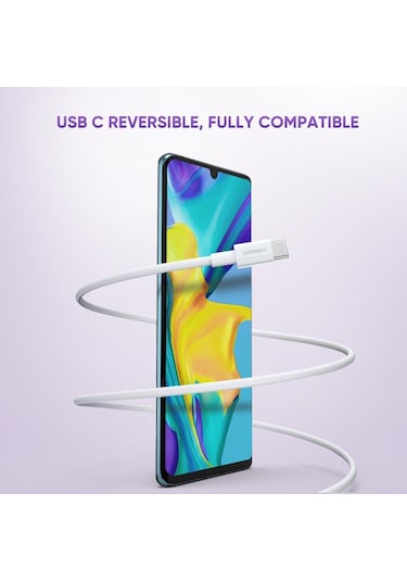 Huawei İçin Ugreen 1m P30 P20 Supercharge C Tip C Kablosu 5a Hızlı Şarj Usb C Veri Kablosu