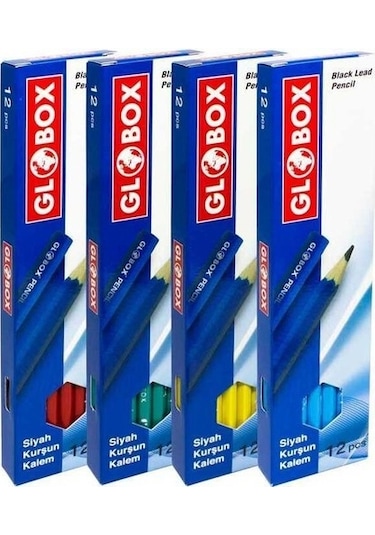 Globox Altigen Kurşun Kalem Renkli 12 Li Kutu