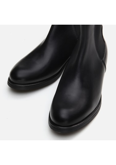 Hotiç 01BOH291830A100 Hakiki Deri Kadın Düz Bot - Siyah