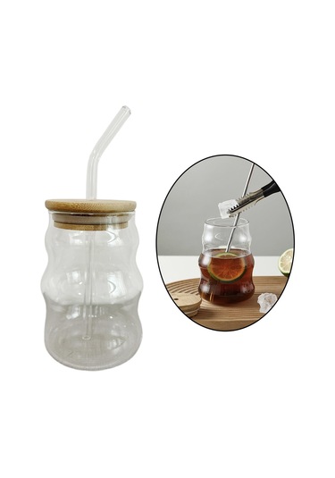 Suntek Milkshake Beer Için Cam Kavanoz Drinkware Temizle B B