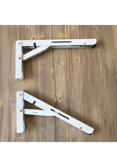 Mandallı Katlanabilir Masa Konsolu 1 Çift Beyaz 40cm Dereceli