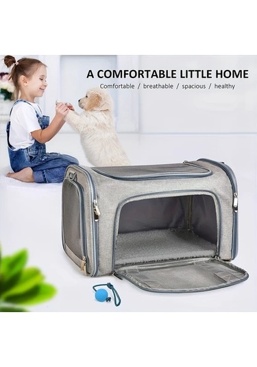 Tongdashop Siyah Havayolu Onaylı 15 Kg'a Kadar Kedi Taşıma Çantası Katlanır Mesh