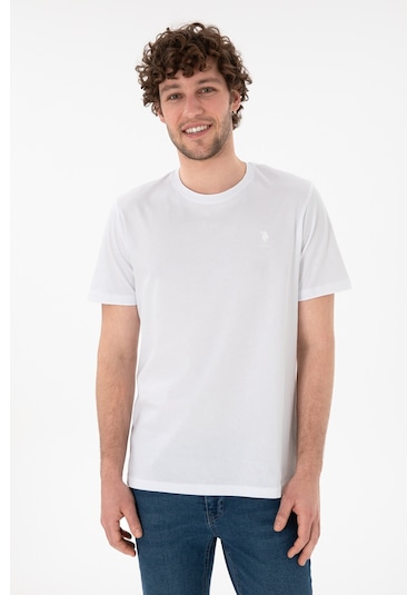 U.S. Polo Assn. Erkek Regular Fit Bisiklet Yaka Beyaz Basic Tişört 50305924-VR013 U.S. Polo Assn. Erkek Regular Fit Bisiklet Yaka Beyaz Basic Tişört 50305924-VR013