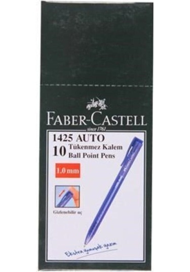Faber-castell 1425 Auto Tükenmez Mavi 10'lu Kutu Mavi