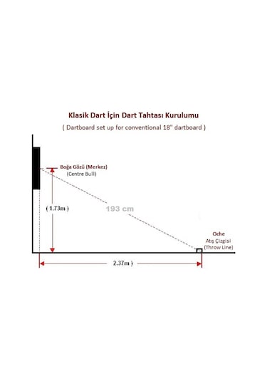 Dartsan DAY7212S Board Arkalığı Yuvarlak Model Siyah  72 CM Çap