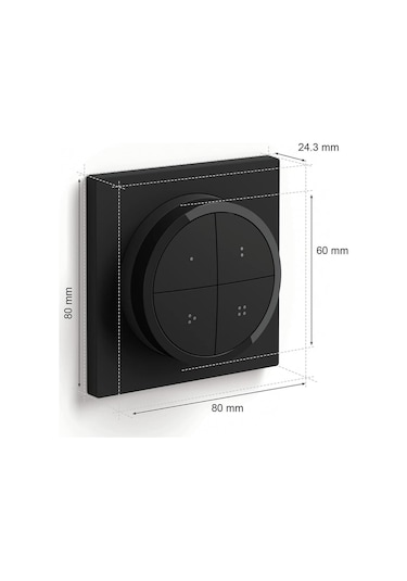 Philips Hue Tap Dial Switch Döner Anahtar, Siyah, Hue Uygulaması
