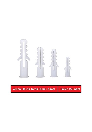 Venoa Db08 Plastik Dübel 8 Mm Paket 50 Adet
