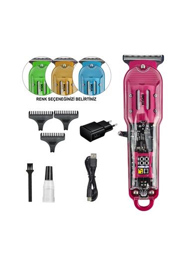 Insua Hk-3900 Saç Sakal Tıraş Makinesi Şarjlı Lcd Ekran Profesyonel