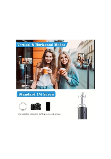 Chenkestoreone Zomei 63 Inç Uzatılabilir Demir Tripod Selfie Çubuğu Akıllı Telefon Kamera