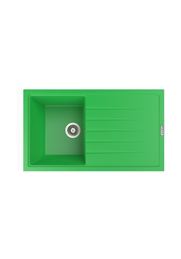 Polex Cristalüx Granit Evye P-03 Yeşil Tezgah Altı Ve Tezgah Üstü Mutfak Evyesi 85x49.5 CM