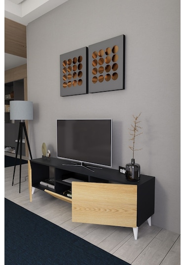 Bravix Modern Tv Ünitesi 3 Bölmeli Tv Sehpası Gövde Antrasit ... Antrasıt/atlas Çam