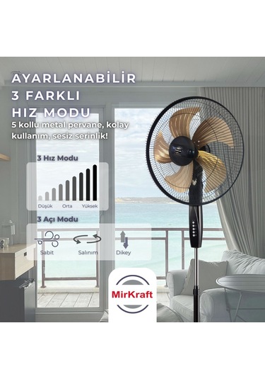 Mirkraft Fs-m5018 18'' Dc Motor 5 Metal Kanatlı Ayaklı Vantilatör
