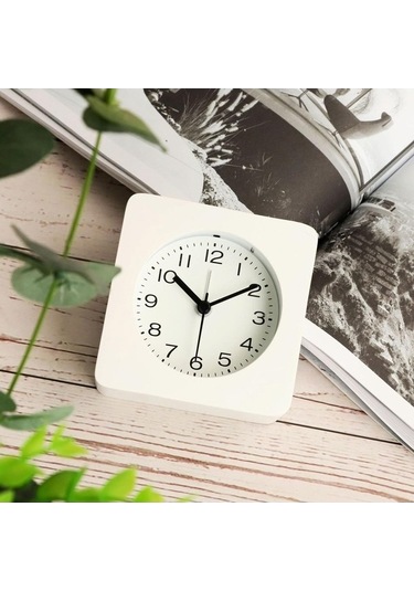 Trendooze Yatak Suntek Sessiz Saati, Saat Masa İçin Çocuk Çalar Beyaz Basit & - Tb