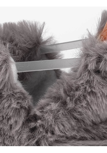 Furry Furry Gri Kürk Barefoot Patik