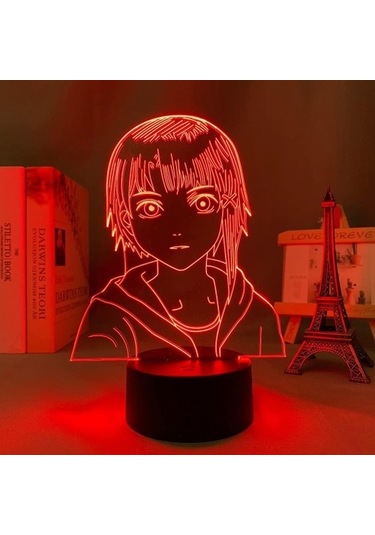 Goldenqian Seri Deneyler Anime 3d Erkek Için Gece Lambası 16 Renk Kız Odası Dekor Illusion Led Lamba Usb Manga Lain Şekil Uygun Çocuklar Hayranlar Noel Hediyeleri N99aqx Siyah
