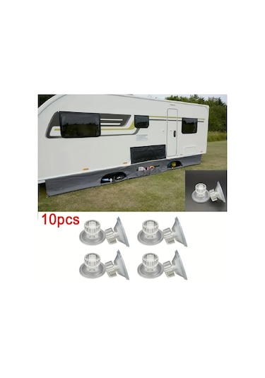 Hightower 10 Adet Yüksek Tutuşlu Pvc Branda Emme Başlığı - Rüzgar Geçirmez Caravan Aksesuarı
