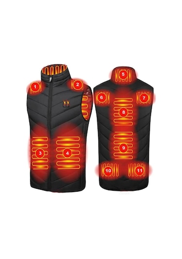 Pasifix 11 Alan Çift Kontrol Usb Elektrikli Isıtma Fanila Akıllı Sıcak Yelek 001