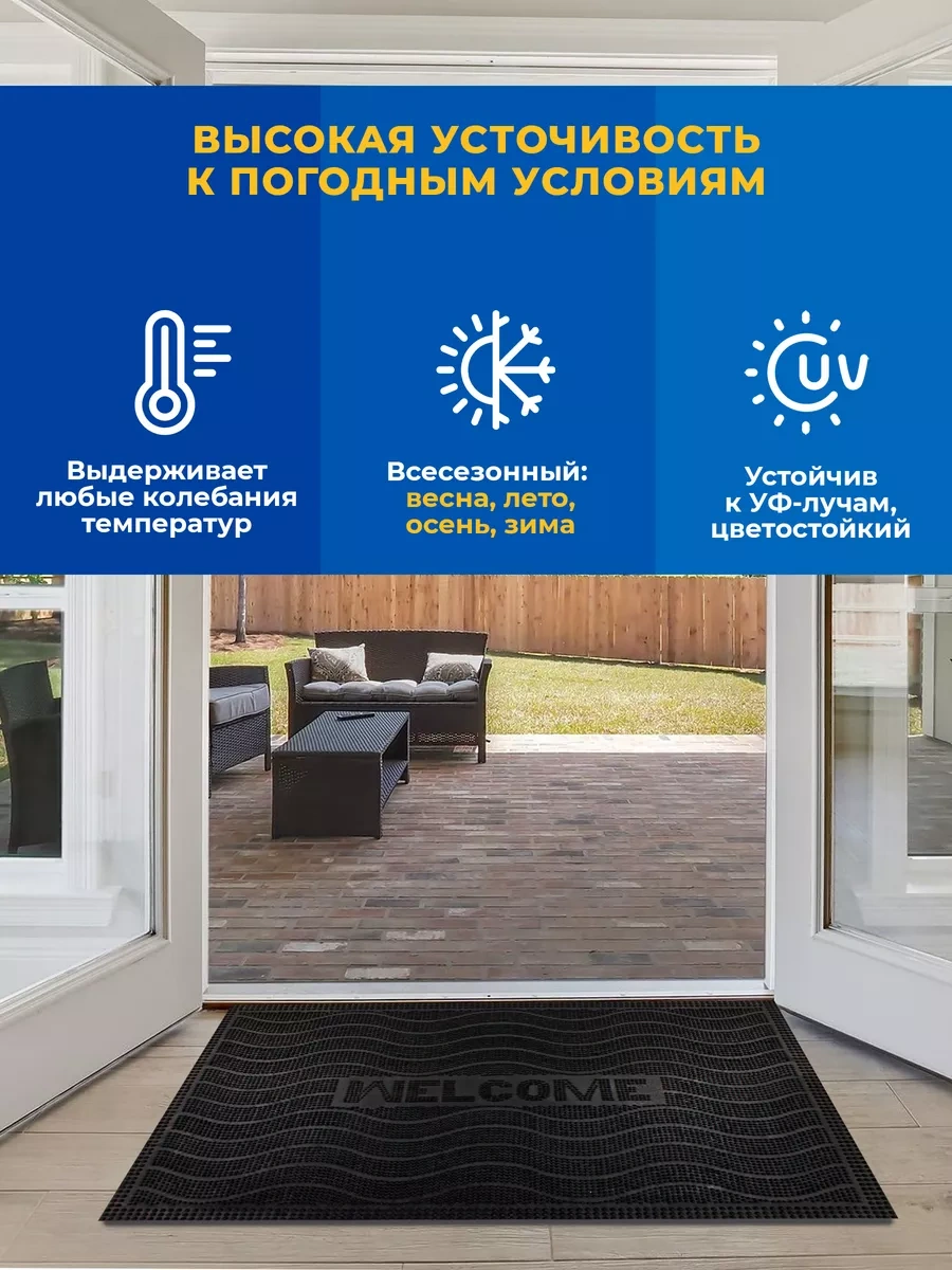 Blabar Kauçuk Giriş Paspası 60x40 179794907 Siyah