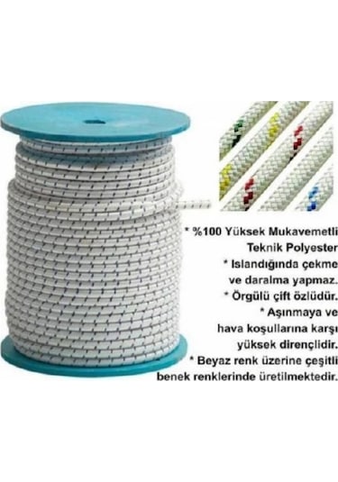 İskota İpek İp Halat, Beyaz, 6 Mm, 1 Kg 32/33 M