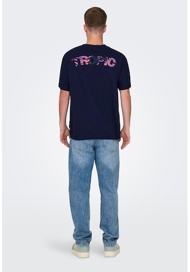 Only & Sons Onsmervyn Lıfe Rlx Summer Ss Tee 22029519 Lacivert 001