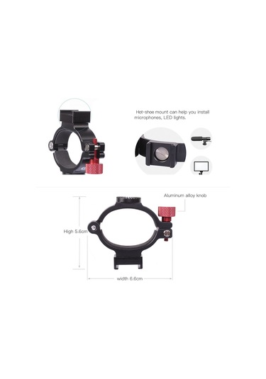 Singree Djı Osmo Mobile 2 Aksesuarı İçin Alüminyum Mikrofon Ve Işık Montaj Halkası