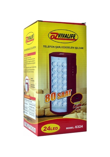 Telefon Şarj Edebilen Şarjlı Işıldak 24Led Usb 80 Saat Yanar