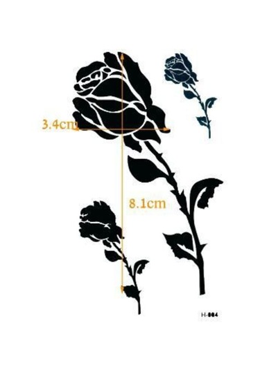 Geçici Dövme Üçlü Tek Dal Gül Tattoo Kol Bilek Omuz Bacak Kadın Dövmesi