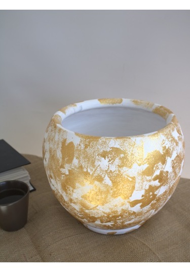 Çömlek Vazo 22x24 Cm Toprak Vazo Dekoratif Vazo