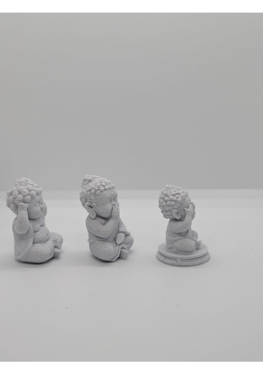 3 Lü Mini Buddha Heykeli Seti Meditasyon & Zen Dekoratif Obje
