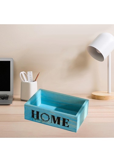 Homyl Ahşap Ekici Kutusu Dekorasyon Retro Çiftlik Evi Mavi